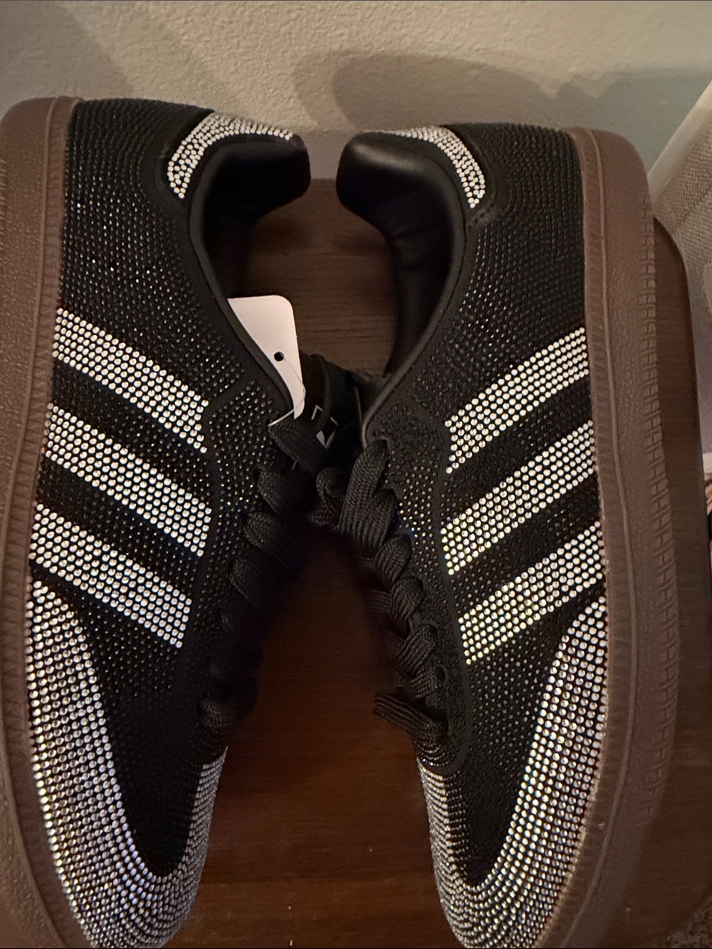 Adidas Samba Sneakers with Black & Silver Crystal Accents - Picture 5 of 10
